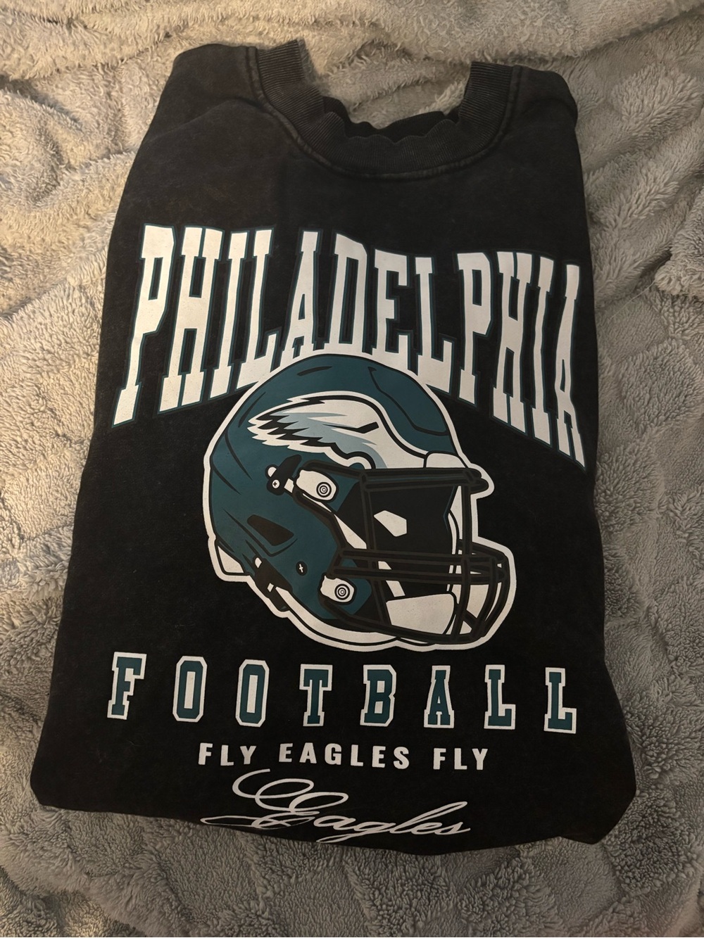 Philadelphia Eagles Black Crewneck Sweatshirt - Picture 2 of 3